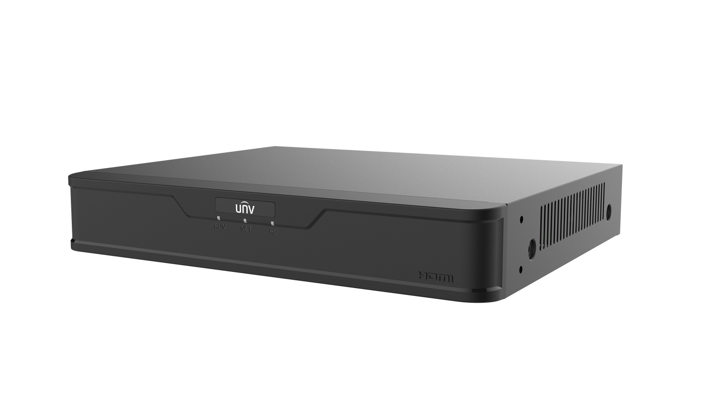 Uniview NVR301-04B-P4-IQ 12MP Ultra HD PoE 4-Ch 1U with AI Facial Recognition 1 SATA HDD Bay 2-Way Audio IP Network Security NVR