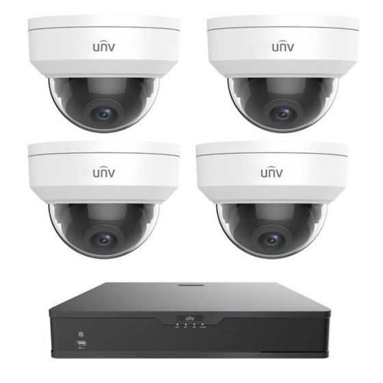 UNV IP67 NDAA Audio 4x4MP IP Dome Camera+4K 4-Ch Uniview NVR Security system