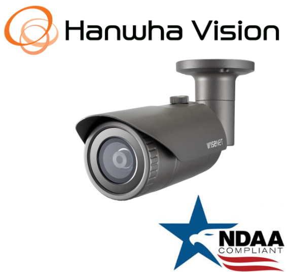 Hanwha Techwin  QNO-7012R 4MP POE IR Bullet IP Security Camera with 2.8mm Lens