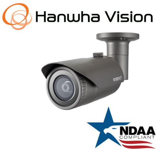 Hanwha Techwin  QNO-7012R 4MP POE IR Bullet IP Security Camera with 2.8mm Lens