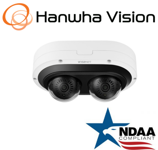 Hanwha Techwin PNM-C12083RVD 6MP X 2 IP66 AI IR outdoor IP Dome Security Camera