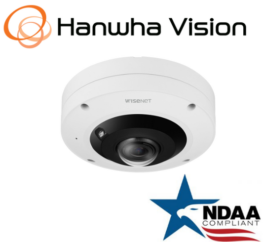 Hanwha Techwin XNF-9013RV 12MP AI and IR IP Fisheye Security camera 1.08mm Lens