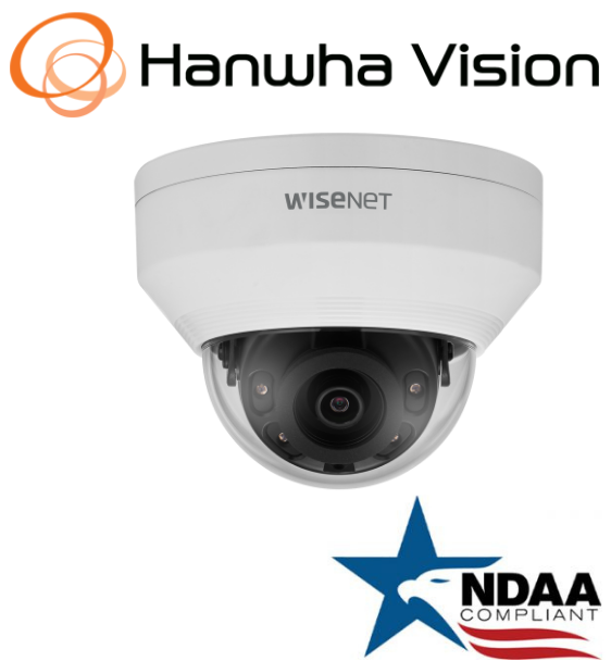 Hanwha Techwin QNV-7022R POE Audio 4MP IR Vandal Dome IP Security Camera 4mmLens