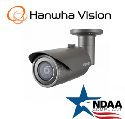 Hanwha Techwin QNO-8010R 5MP IR POE Bullet Network IP Security Camera 2.8mm Lens