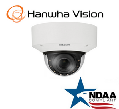 Hanwha Techwin XNV-C6083R POE Vandal  Dome AI  IP Security Camera 2.8~12mm Lens