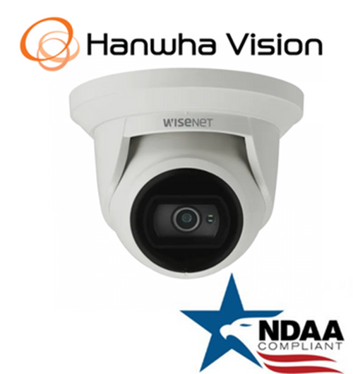 Hanwha Techwin QNE-8011R 5MP POE IR  Flateye IP Security Camera 2.8mm Lens white