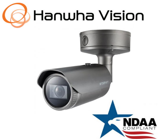 Hanwha Techwin XNO-6080R 2MP PoE IR Bullet  IP Security Camera 2.8 ~12mm Lens