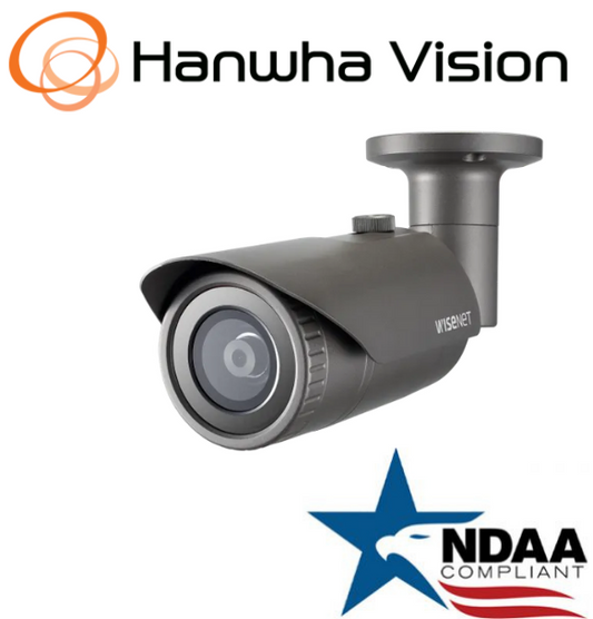 Hanwha Techwin QNO-6012R1 2MP PoE IR Bullet IP Security Camera 2.8mm fixed lens