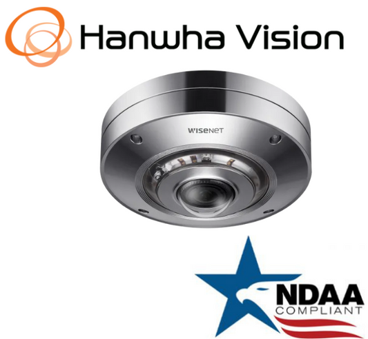 Hanwha Techwin XNF-9010RS 12MP NW IR IP Fisheye SecurityCamera 1.08mm fixed Lens