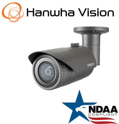 Hanwha Techwin QNO-7022R 4MP POE Vandal IR Bullet IP Security Camera 4mm Lens