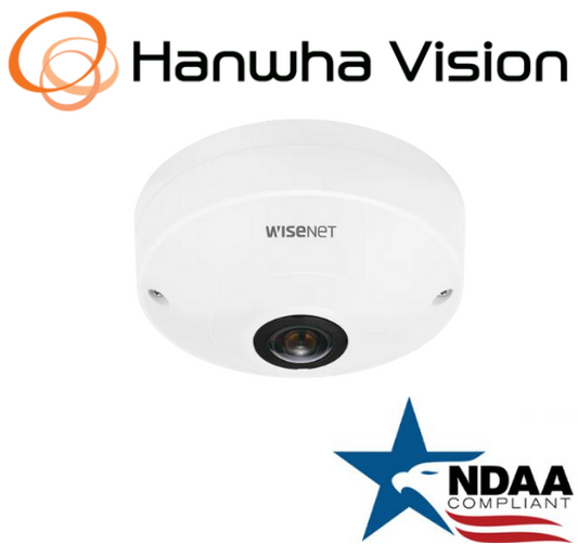 Hanwha Techwin QNF-9010 12MP IP Indoor Fisheye Security Camera 1.08mm Fixed Lens