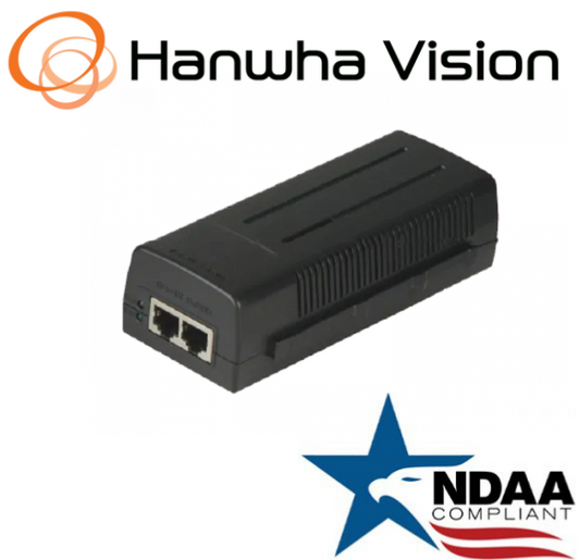 Hanwha Techwin PWR-P-POE30 30W PoE Injector  LED Indicator for Power and Network