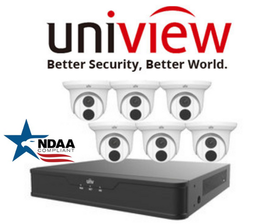 UNV IP67 6x4MP NDAA Audio IP Camera+8-Ch+4K NVR Network Uniview Security Kit