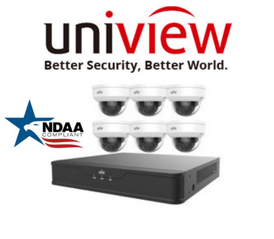 UNV IP67 PoE 6x4MP IP Camera+8-Ch 4K NVR Audio NDAA Uniview Network Security kit