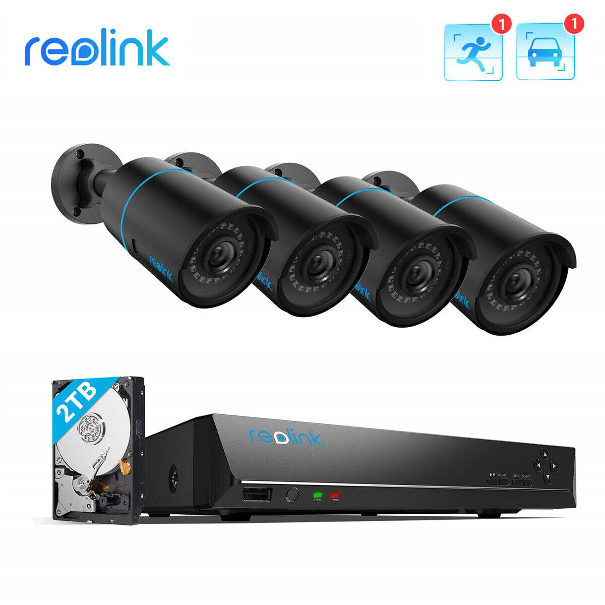 Reolink 5MP IP 8CH NVR PoE Security Camera Kit with Person/Vehicle Detection