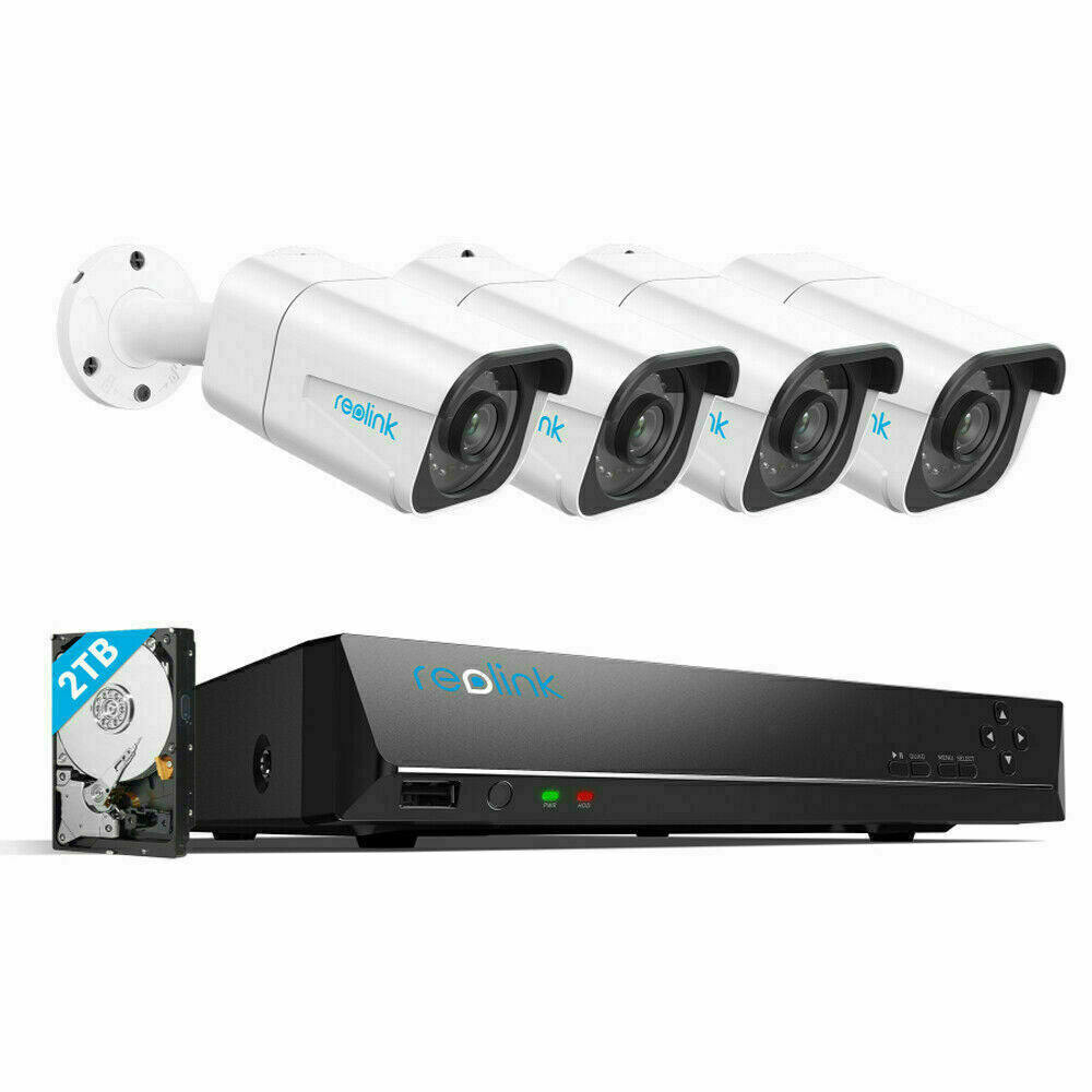 Reolink 4K 8MP 8CH PoE NVR 2TB HDD Human/Car Detect Security Camera System