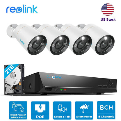 Reolink 2TB 8CH NVR 12MP POE 2-Way Audio Person Detection Security Camera System