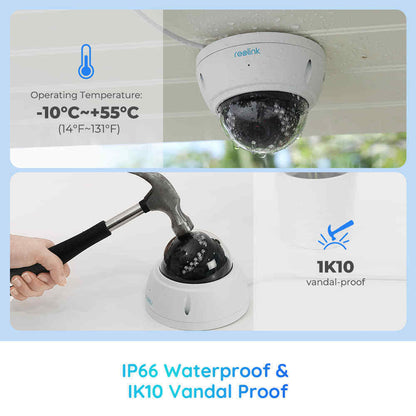 Reolink 4K PoE 8MP 5X Zoom Dome IP Vandal-Proof Audio Recording Security Camera