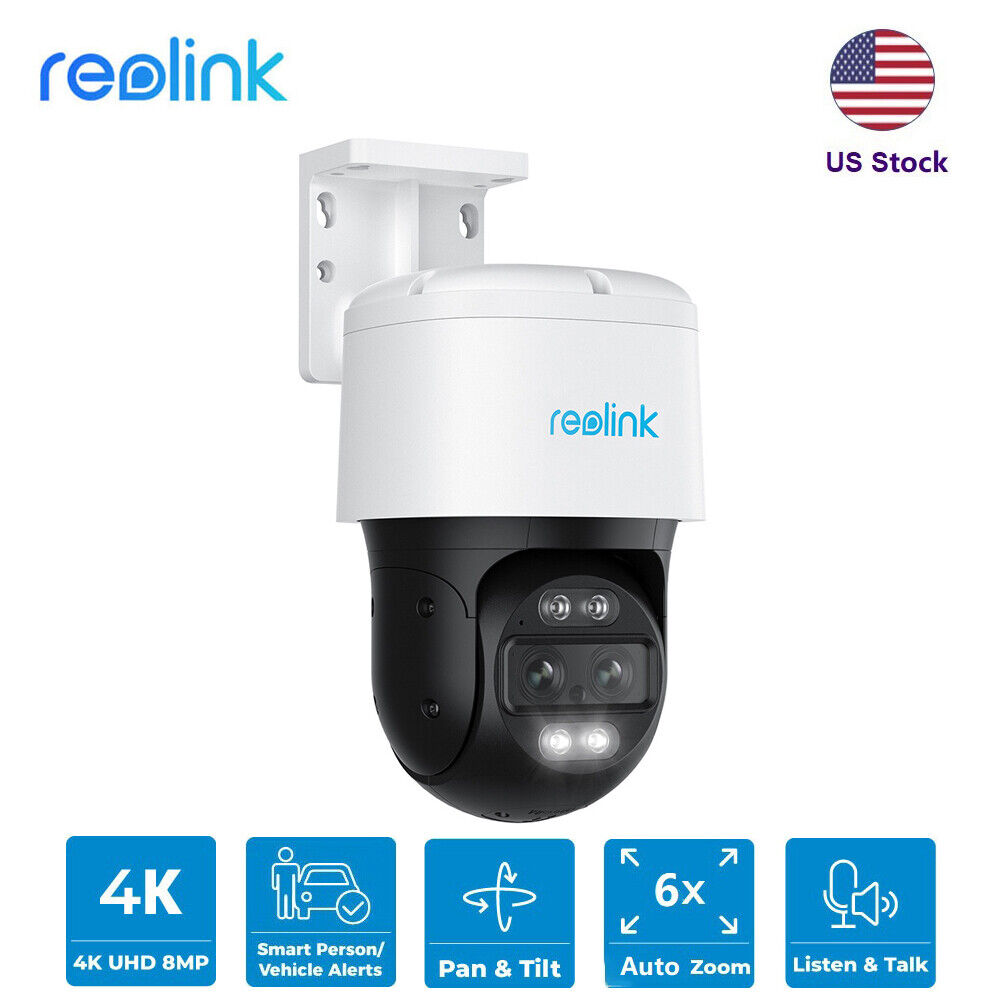 Reolink 4K 8MP HD Dual-Lens PTZ IP PoE Dual View Motion Tracking Security Camera