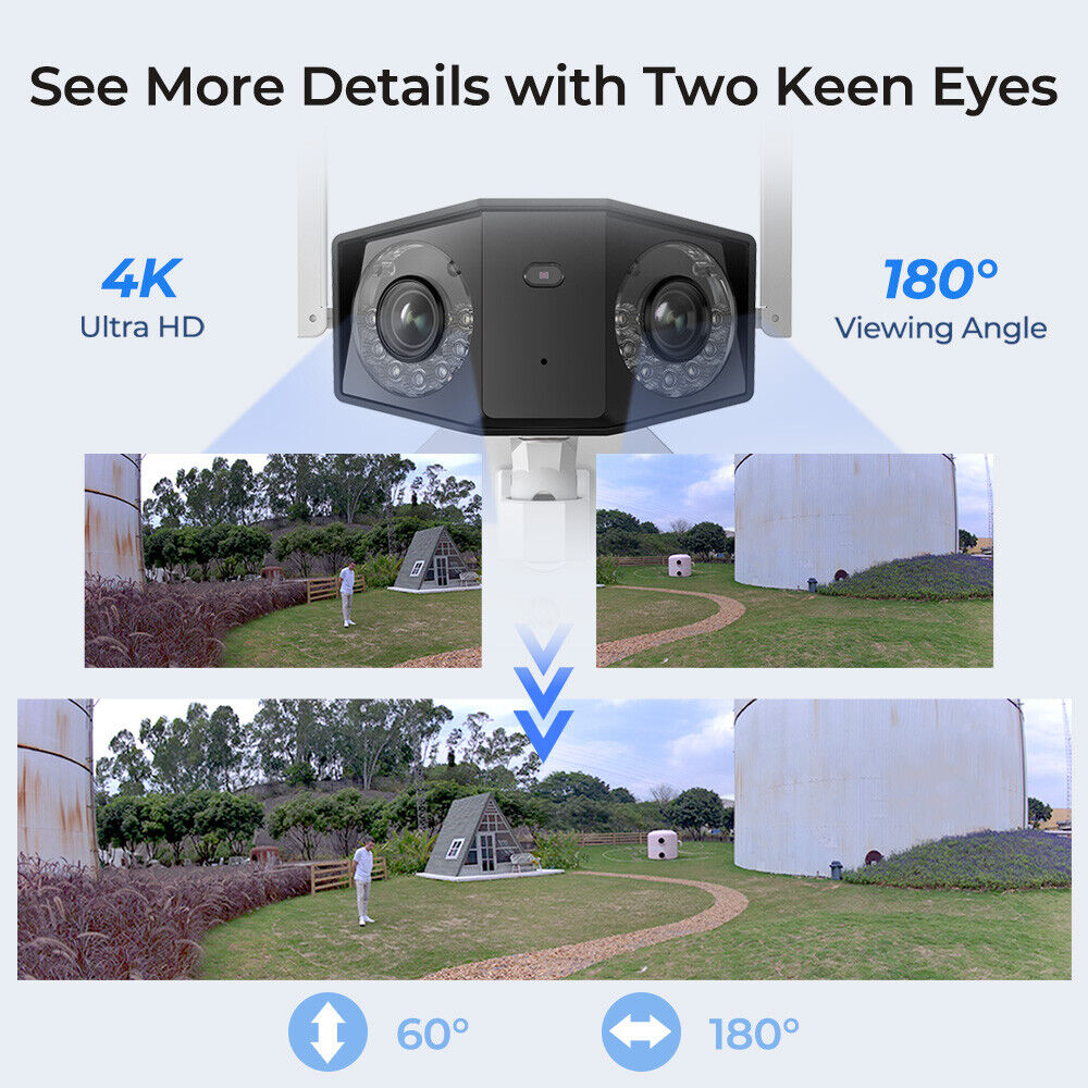 Reolink 180° Panorama 4K WiFi Audio Ultra-Wide Angle Dual Lens Security Camera